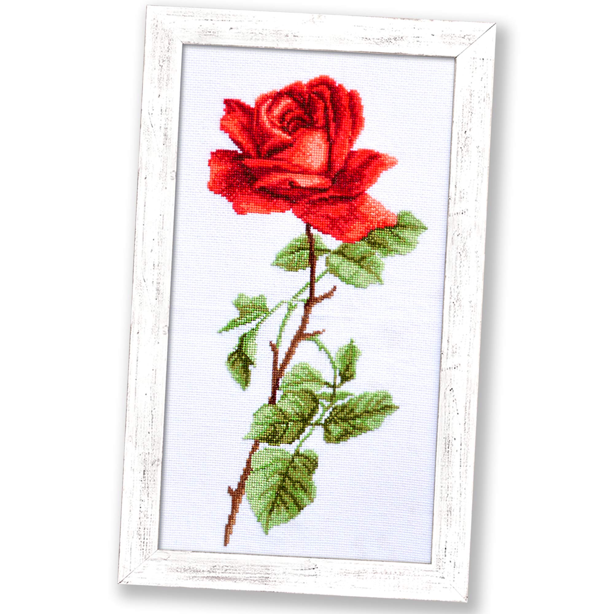 Amazon.com: Povitrulya “Red Rose” Counted Cross Stitch Kit for